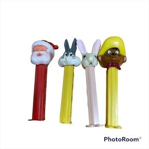 Vintage PEZ Dispenser Bundle Speedy Gonzales Bunny Bugs Bunny Santa Clause